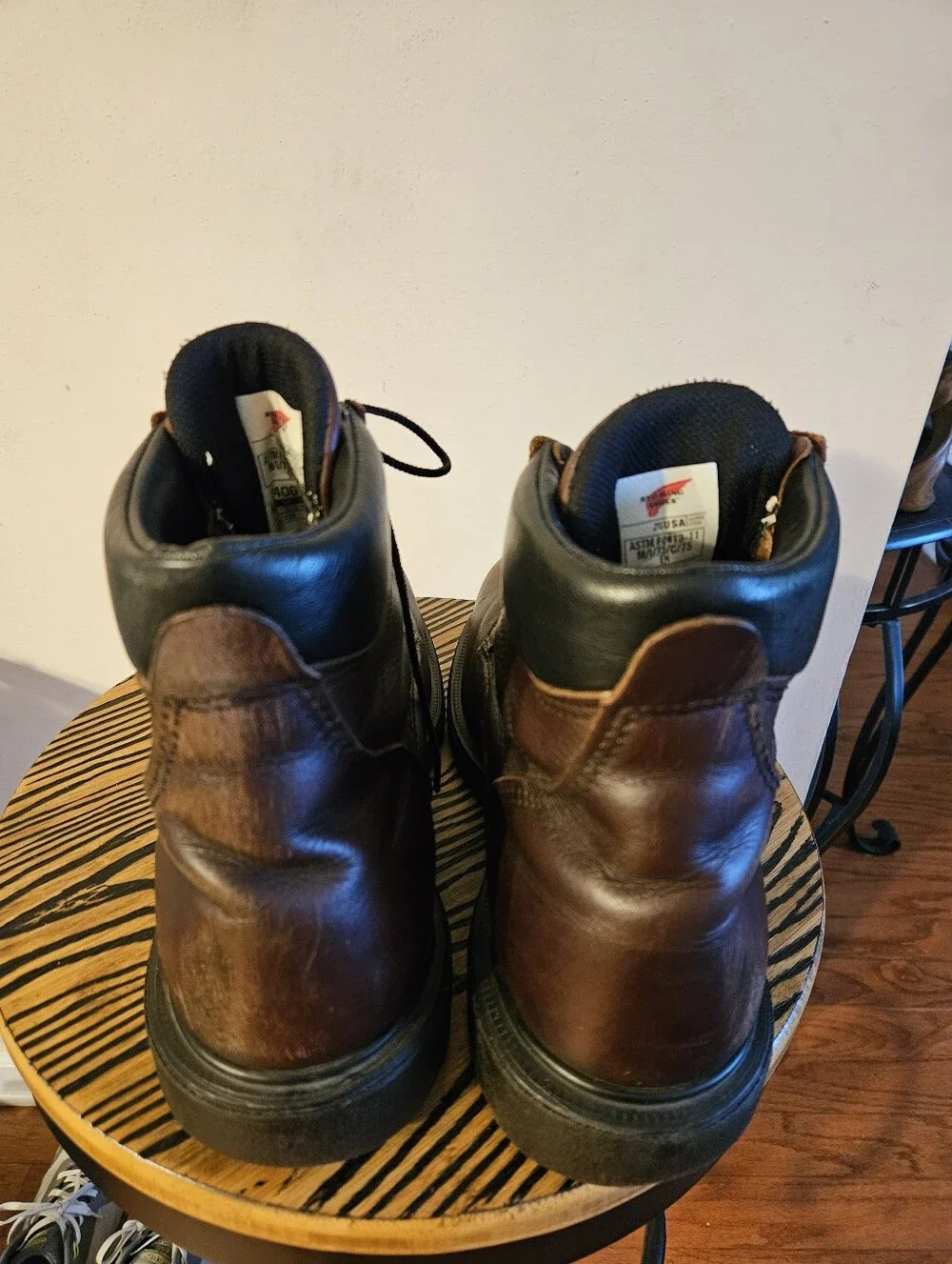 Red Wing Shoes Brown Leather Lace-Up Work Boots